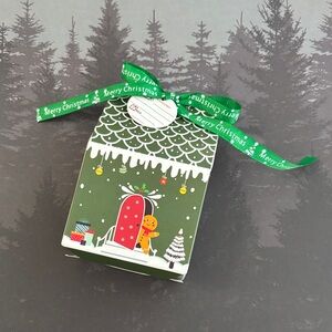 Festive Green Gift Box with Ribbon